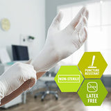 Med PRIDE Guantes de látex para examen médico, 5 mil de grosor, caja pequeña de 100 unidades sin polvo