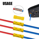 Hilitchi - 100 conectores de cable eléctrico con aislamiento, calibre 12-10, color amarillo (12 – 10 AWG)