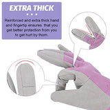 ▶ Guantes Jardinería  de poda de rosa, guantes de jardinería de protección de antebrazo largo para mujer, antipinchazos, impermeables y extra gruesos(M)