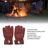 Drfeify Guantes Resistentes Al Calor Ignífugos Ignífugos No Escaldables para Parrilla de Barbacoa Cortos, 2 Farben, 1 Par/Juego(Rojo)