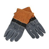 ▶ Guantes ignífugos de protección para Barbacoa Guantes de Cocina para Exteriores Resistentes al Calor ignífugos portátiles para soldar Café