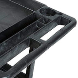Rubbermaid Commercial Heavy-Duty 2 Shelf Utility Cart, Lipped Shelves, Agarre plano / Estante con base, Negro, Mediano