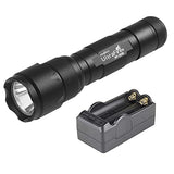 UltraFire Linterna de mano de modo único WF-502B, XP-E V6 LED, Super Power de 1000 lúmenes hwawys llevó linternas, pequeña linterna de bolsillo (con batería 18650 y cargador)