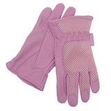▶ HANDLANDY  Guantes de jardinería de Piel para Mujer, Ajuste cómodo de Malla 3D, Resistentes a los arañazos, Guantes de Trabajo para jardinería o poda de Rosas, Rosado, Large