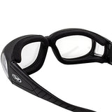 ▶ Global Vision Outfitter - 2 pares de gafas de seguridad con marco negro transparente + lentes amarillas acolchadas, ajuste sobre gafas de seguridad