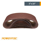 ▶ Correas de lijado de óxido de aluminio de grano 80, papel de lija de alta calidad para lijadora de banda portátil, paquete de 10 POWERTEC