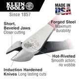 Klein Tools D2000-28GLW Pinza de Corte Diagonal con Mangos Luminiscentes, 8"