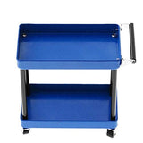 ▶ Carro de herramientas, carro de almacenamiento de herramientas de 2 niveles, taller móvil, reparación de garaje, accesorios RC para 1/8 1/10 1/12 1/16 modelo a escala de gran tamaño(Azul)