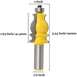 ▶ Wolfride 1/2" Cortador de Diámetro de Mango Herramienta de Fresado Para Trabajar la Madera Cutter de Corte de Carburo, Herramienta de Corte de Carpintería- Amarillo
