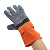 ▶ Guantes ignífugos Guantes de protección para cocinar al Aire Libre Mediante Soldadura Naranja