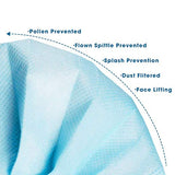 ▶ Mascarillas desechables , diseño de 3 capas, protección de cara azul transpirable con bucles elásticos, antipolvo, máscara de seguridad antipolvo para adultos, hombres, mujeres, uso interior y exterior (50 unidades)