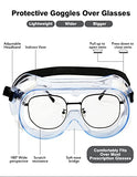 MELASA Gafas de seguridad ANSI Z87.1, 2 paquetes de gafas de laboratorio protectoras antivaho, gafas de seguridad para protección ocular