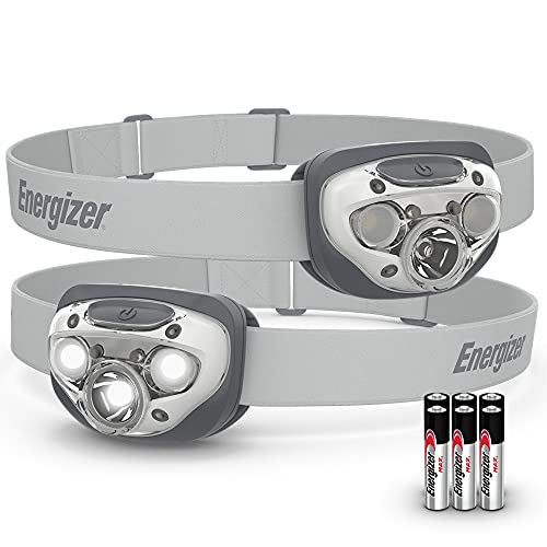Energizer.- Faros LED Pro (Paquete de 2), IPX4 Resistentes al Agua, luz de Cabeza de Alto Rendimiento para Exteriores, Camping, Correr, tormenta, Supervivencia, (Pilas Incluidas)