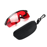 ▶ Gafas de seguridad con láser rojo - Gafas de protección ocular para nivel láser rojo, herramientas láser rotativas y multilínea - Gafas con templo ajustable (caja protectora incluida)