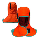 ▶ Capucha Soldador Cuello Protección Cubierta resistente al calor Cuadrito de hombro para cascos de soldadura Herramientas de soldadura electrónica de naranja