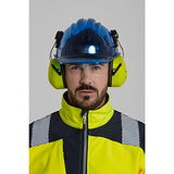 ▶  Gorro duro de trabajo con carraca ventilado en translúcido Hi Vis ANSI, azul