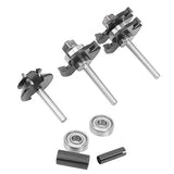 ▶ Broca fresadora de enrutador de inglete de bloqueo de aleación  3 dientes en forma de T juego de brocas de enrutador de madera herramienta de carpintería para recortar