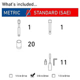 ▶ CRAFTSMAN Juego de llaves de vaso (32 unidades, 3/8", en estuche moldeado)