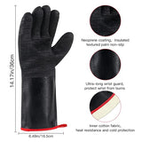 ▶ Guantes ignífugos  para freidora de pavo, hornos, cocinar, resistente al calor, resistente al aceite, revestimiento de neopreno resistente al aceite