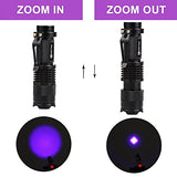 🔦 E T EASYTAO Linterna UV 2PCS, lampara led UV, Ultravioleta pequeña mano 395 nm Flashlight con Funcion de Agrandar, Detector de orina para mascotas, perros y gatos (Paquete de 2)