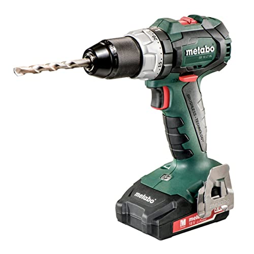 ▶ METABO Taladro inalámbrico de martillo sin escobillas de 18 V 2 x 2.0 Ah18 LT BL 2.0), taladro de martillo