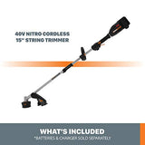 Recortadora de cuerda inalámbrica de 15 pulgadas (solo herramienta) WORX Nitro WG186.9 40V Power Share PRO