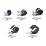 💢 Hilitchi - Juego de pinzas aisladas de acero galvanizado, 47 unidades, 1/4~5/8 pulgadas (6,5 mm – 16 mm)
