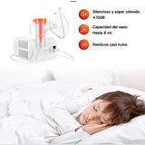▶ Compresor Silencioso, Inhalador Eléctrico Silencioso con 1 Boquilla y 2 Máscaras para Adultos y Niños