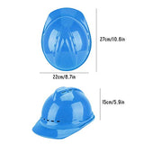 ▶ Casco Seguridad de ABS Recto Grueso, Protección Cabeza del Sitio Construcción Trabajador, Casco Rígido Ventilado y Transpirable Cinco Colores Disponibles(Azul)