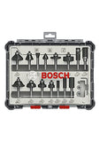 ▶ BOSCH Juego de brocas fresadoras Mezclado vástago de 1/4" BOSCH, 15pz. BOSCH