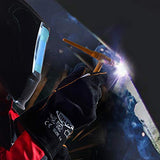 ▶Guantes de soldador de cuero vacuno superior de 14 pulgadas, resistentes al calor, guantes ignífugos, guantes para forja/parrilla/barbacoa/estufa/horno/chimenea/soldador Tig/horneado/jardinería/manipulación de animales con manga larga de 5.7 pulgad