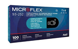 MICROFLEX 93-252 - Guante Desechable de Nitrilo Negro, Sin Polvo, 4.7 mil. Talla Mediana (Caja de 100)