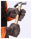 ▶ Guantes de Soldador Guantes mecánicos Guantes de Trabajo de Cuero de Piel de Vaca 25 cm (10") Longitud TIGNO Guantes de Soldadura Peso Ligero y ampliamente Utilizado