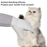 ▶ HANDLANDY Guantes de jardinería para mujeres y hombres, guantes de cuero de manga larga para podar rosas, guantes de trabajo a prueba de espinas para jardín, guantes de manejo de animales (grandes, gris)