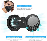 ▶ Mascarillas desechables  para la venta con válvula, 5 unidades de máscara negra – desechable lavable – cubierta respiratoria antipolvo, anti contaminación, 5 capas no tejidas, respiratorias