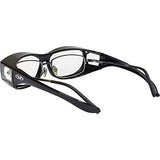 ▶ Global Vision Escort Ajuste de seguridad sobre gafas, marco negro (3 unidades, 1 lente transparente, 1 lente ahumada, 1 lente amarilla)