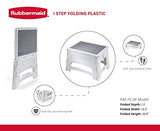 Rubbermaid Folding 1-Step Plastic Stool, 300-pound Capacity, White