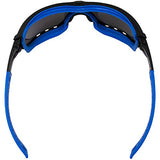 Birdz Gafas de sol deportivas acolchadas de seguridad para motocicleta, color azul con lente ahumada