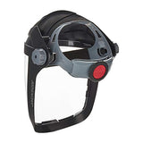 Jackson Safety QUAD500 - Protector facial con casco de trinquete, tinte transparente, revestimiento antivaho, negro, 14220