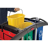 ▶ RUBBERMAID  Productos comerciales, organizador de suministros de limpieza desinfectante de 10 cuartos de galón, accesorios de carrito de limpieza, amarillo