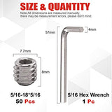 ▶ Hilitchi - Juego de 50 tornillos de cabeza hexagonal de acero inoxidable SAE para tornillos de cabeza hexagonal (5/16-18 x 5/16)