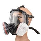 ▶ Respirador de Cara Completa Reutilizable Cubierta de Cara Completa Cubierta de Gas 8 en 1 Respirador de Vapor orgánico Amplio Campo de visión para máquina de Pintura Pulido Soldadura y Otra