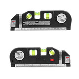 Nivelador láser de línea, Medidor Láser Multipropósito + Cinta Métrica de 2,5 m, nivelador laser fácil uso para aplicar en techo/piso/pared nivel laser (negro)