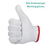 ▶ Guantes de trabajo  de algodón, manuales para reparación de construcción, tejido industrial, almacén, jardinería, barbacoa, duraderos, resistentes al calor, grueso blanco, Large