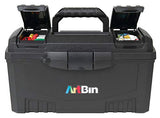 ▶ Caja de Herramientas con Compartimentos Gemelos en la Parte Superior, 43,2 cm, Negro, 4 uds. por Paquete