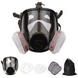 ▶ Respirador de Cara Completa Reutilizable Cubierta de Cara Completa Cubierta de Gas 8 en 1 Respirador de Vapor orgánico Amplio Campo de visión para máquina de Pintura Pulido Soldadura y Otra