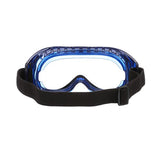 ▶ Gafas de seguridad Odyssey II S80200, antiniebla, resistente a los arañazos, protector de ojos sin látex para hombres y mujeres con lente transparente de doble panel, marco azul