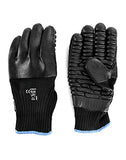 QWORK Guantes de trabajo antivibración, guantes con revestimiento de punto sin costuras, 1 par