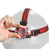 MIKELS lampara tipo minero con leds incluye 3 pilas aaa