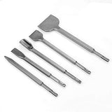 ▶ Juego de broca cincel de taladro percutor SDS Plus, broca de cincel de martillo giratorio 5PCS, cinceles de punta/ranura/planos, cincel con soporte sds-plus, para pared, concreto, piedra, etc.
